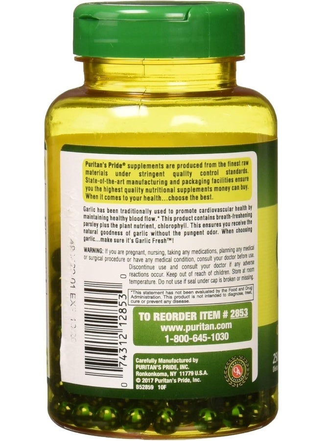 Puritan's Pride Odorless Garlic & Parsley 500 Mg / 100 Mg, 250 Count - Image 2
